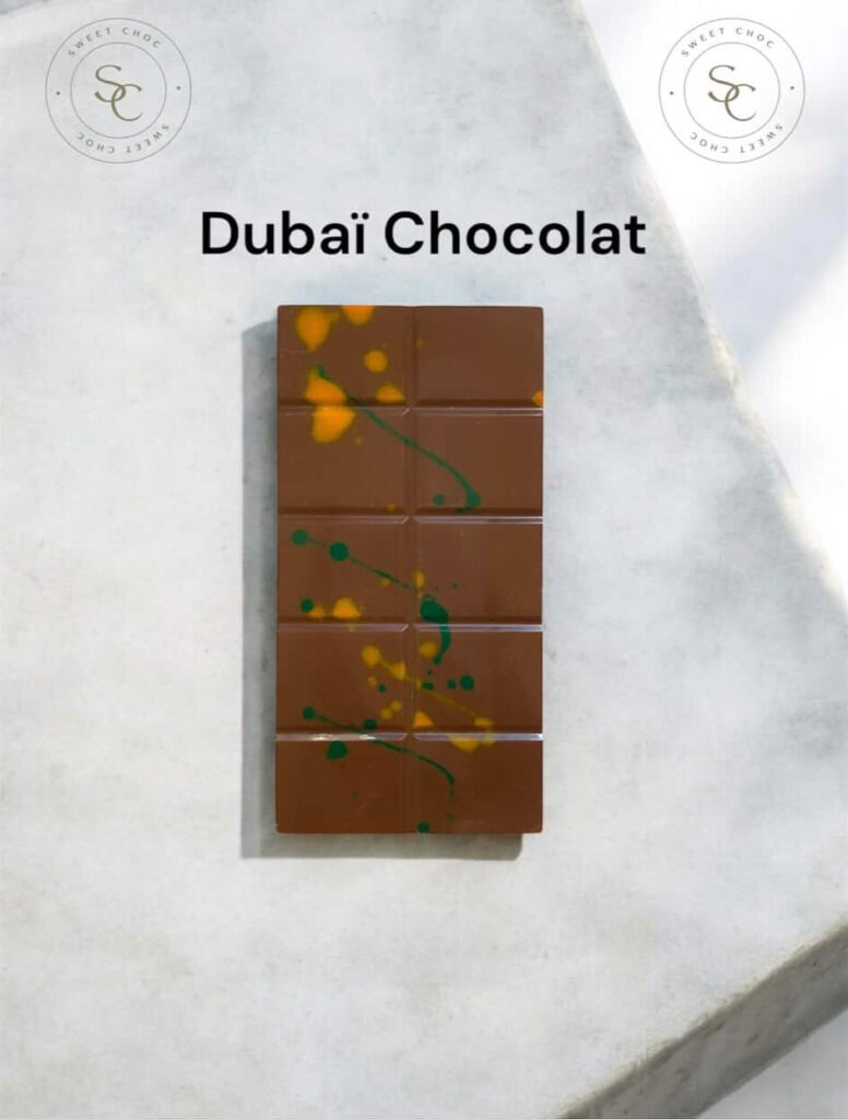Dubai Chocolat fait maison, chocolat artisanal idéal pour accompagner un bouquet de fleurs